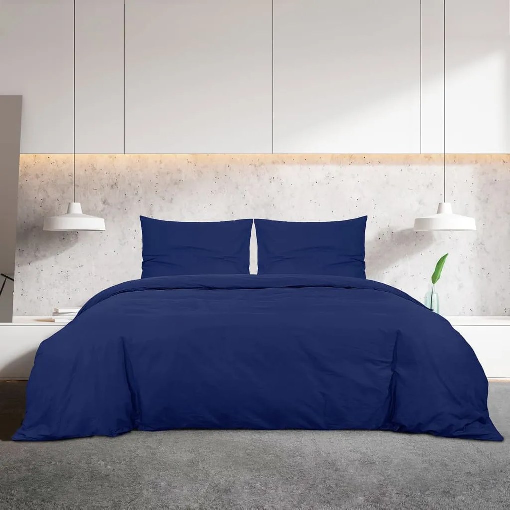 vidaXL Σετ Παπλωματοθήκης Μπλε 135x200 εκ. Ελαφρύ Ύφασμα Μικροϊνών