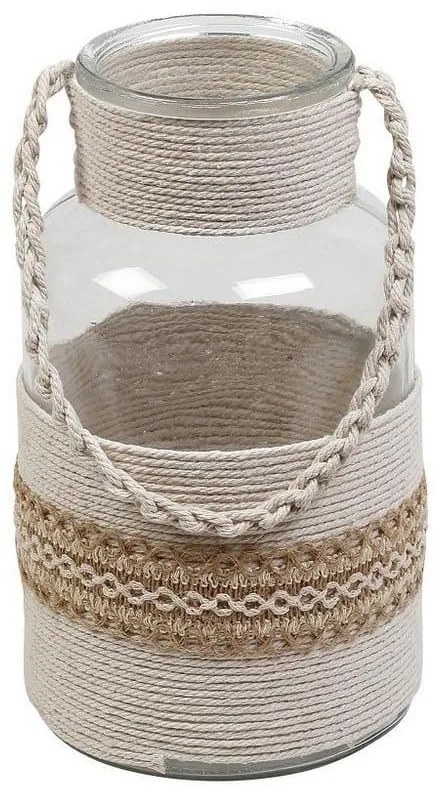 Φανάρι Με Πλέξη DET107 14Χ26cm Beige Espiel Rope, Glass