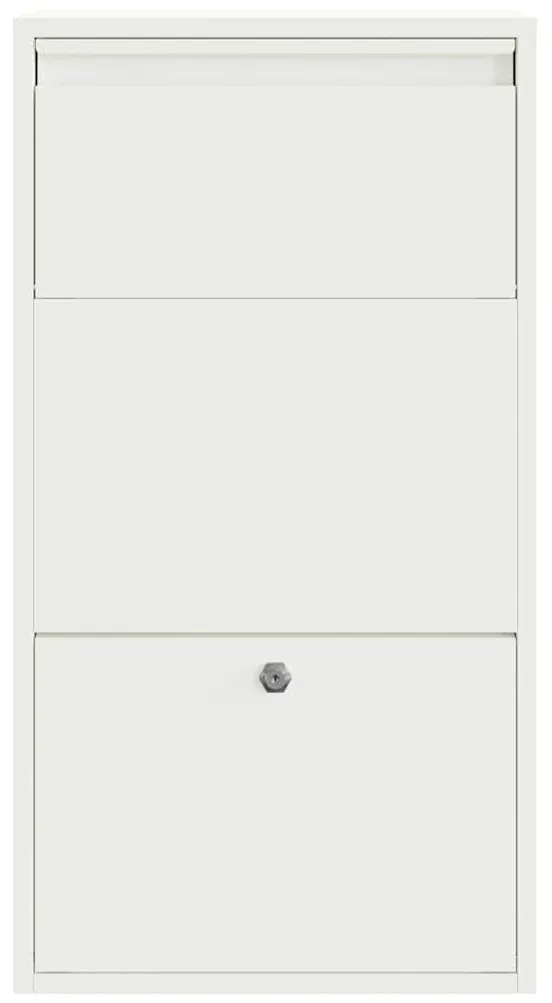 vidaXL Θυρίδα Πακέτων με αποθήκευση Λευκό 44 x 22 x 82 εκ. Ατσάλι
