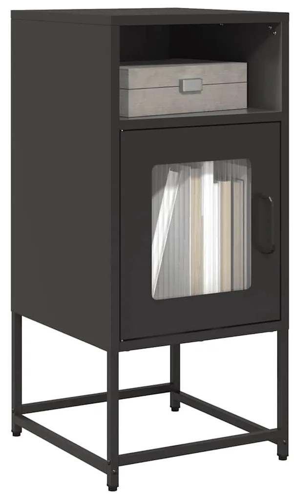 vidaXL Κομοδίνο Μαύρο 36x39x78 cm από χάλυβα ψυχρής έλασης