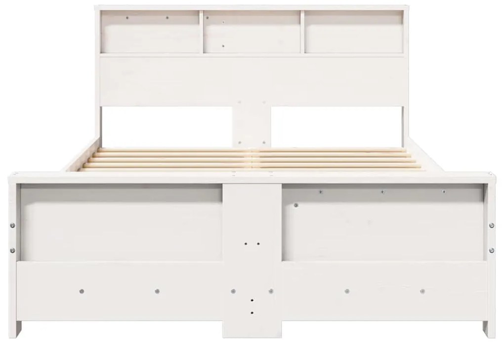 vidaXL Σκελετός Κρεβατιού Λευκό 140 x 190 cm Μασίφ ξύλο πεύκου