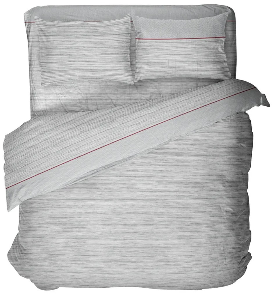 Φανελένια Παπλωματοθήκη Υπέρδιπλη (220x240) Viopros Flannels 2544 Γκρι
