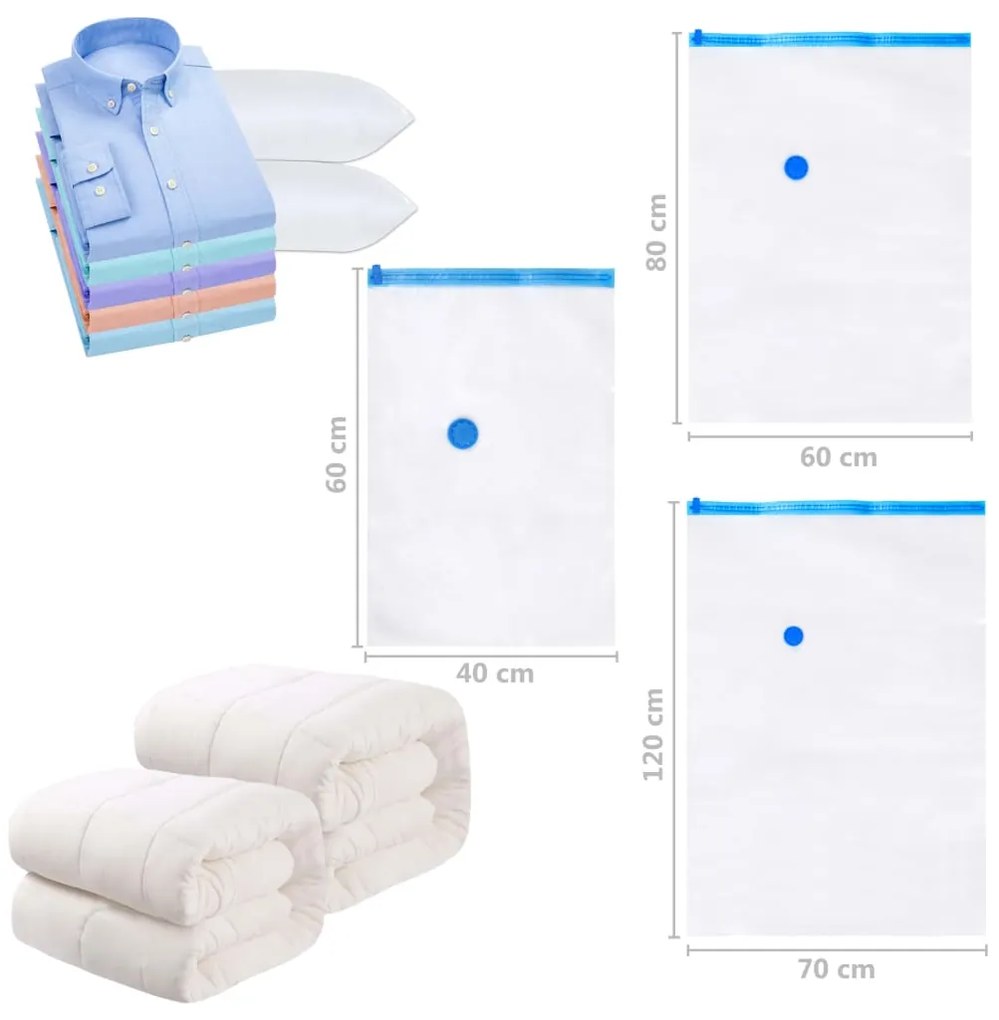 vidaXL Σακούλες Αποθήκευσης Ρούχων Κενού Αέρος 10 Τεμάχια 60 x 40 εκ.