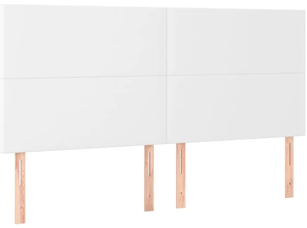 vidaXL Κρεβάτι Boxspring με Στρώμα &amp; LED Λευκό 180x200 εκ. Συνθ. Δέρμα