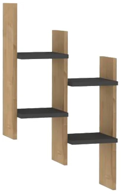 Ραφιέρα τοίχου Tabal pakoworld σε oak απόχρωση 49.4x14.5x85εκ