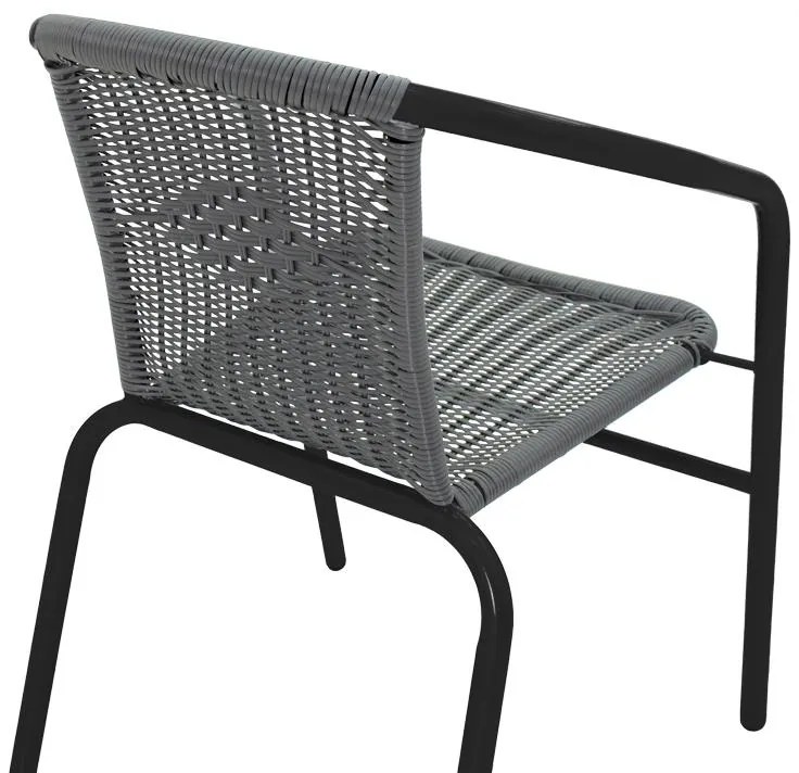 Καρέκλα - Πολυθρόνα Obbi μαύρο μέταλλο-pe γκρι 54x56x73 εκ. 53x59x72 εκ.