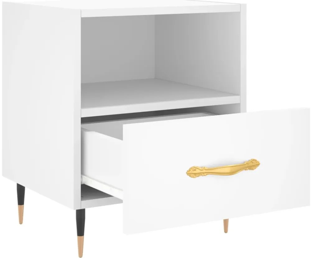vidaXL Κομοδίνο Λευκό 40 x 35 x 47,5 εκ. από Επεξεργασμένο Ξύλο