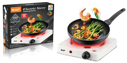 RAF Επιτραπέζια ηλεκτρική εστία εμαγιέ λευκή R.8010A