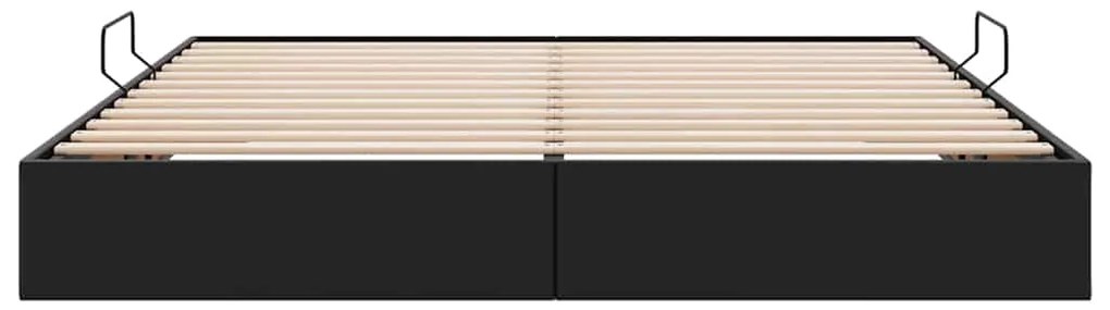 vidaXL Κρεβάτι Αποθήκης με στρώμα Μαύρο 160 x 200 cm Τεχνητό δέρμα