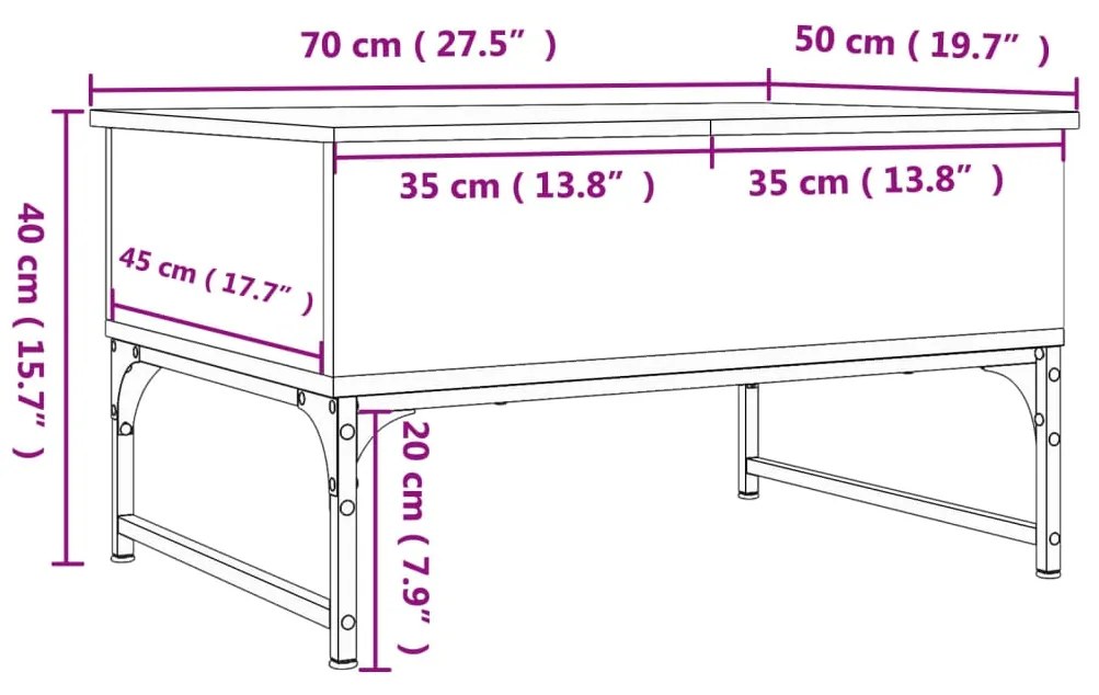 ΤΡΑΠΕΖΑΚΙ ΣΑΛΟΝΙΟΥ ΚΑΠΝΙΣΤΗ ΔΡΥΣ 70X50X40 ΕΚ. ΕΠ. ΞΥΛΟ&amp;ΜΕΤΑΛΛΟ 845373