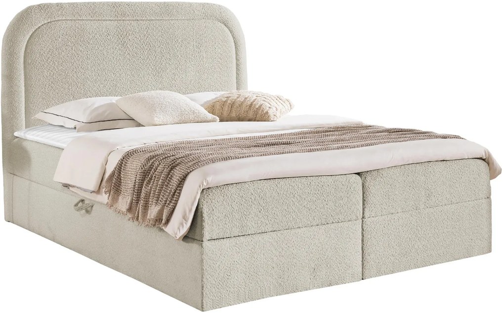 Επενδυμένο κρεβάτι Bonito-Beige-200 x 200