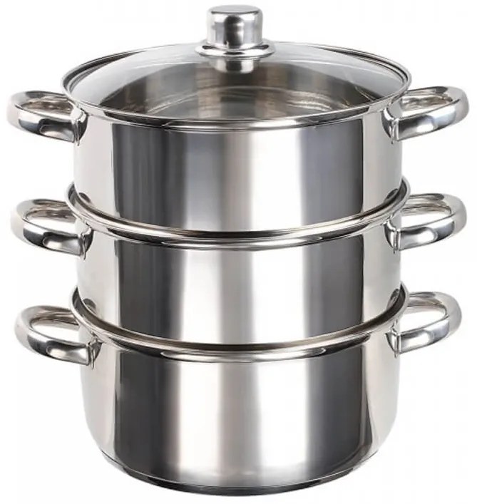 Κατσαρόλα Aτμού Livoo MEP121 Από ανοξείδωτο ατσάλι, με διάμετρο 24cm, 2 Βάσεις ατμού και καπάκι.