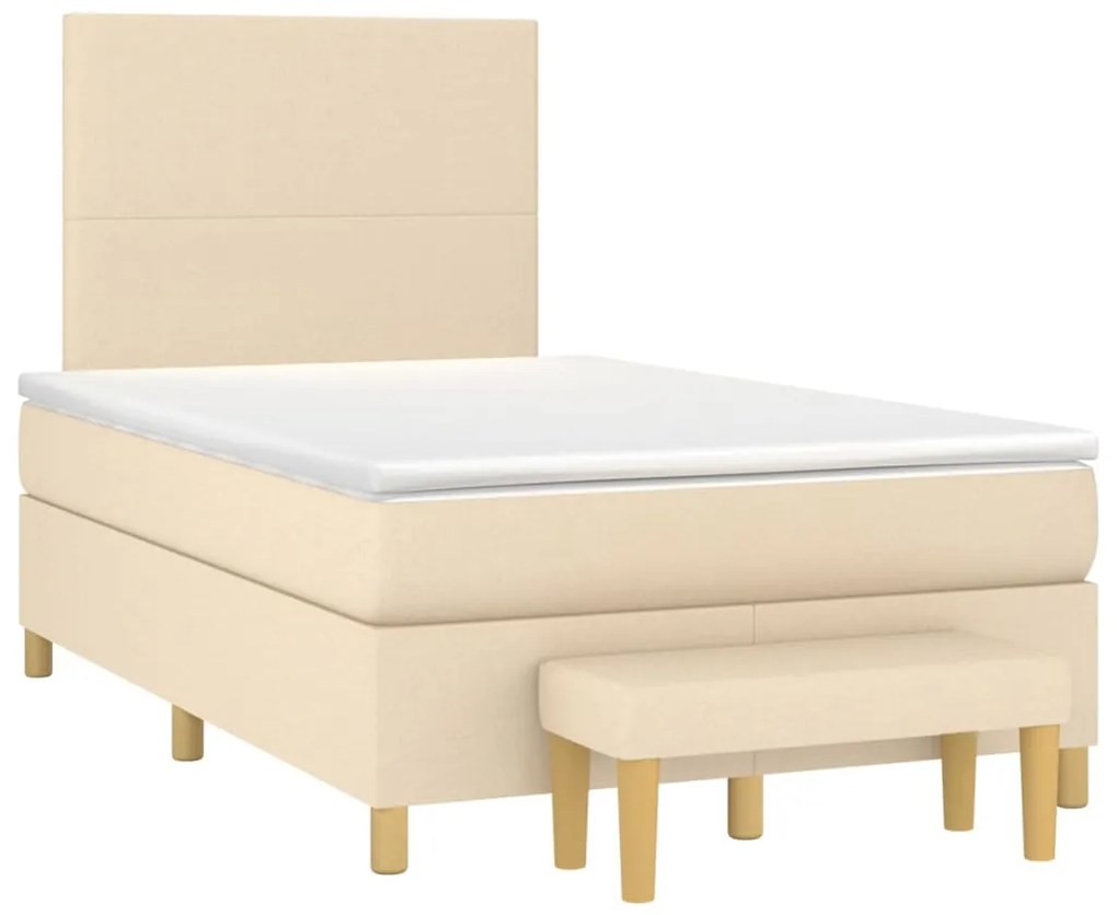 ΚΡΕΒΑΤΙ BOXSPRING ΜΕ ΣΤΡΩΜΑ ΚΡΕΜ 120X200 ΕΚ. ΥΦΑΣΜΑΤΙΝΟ 3136986