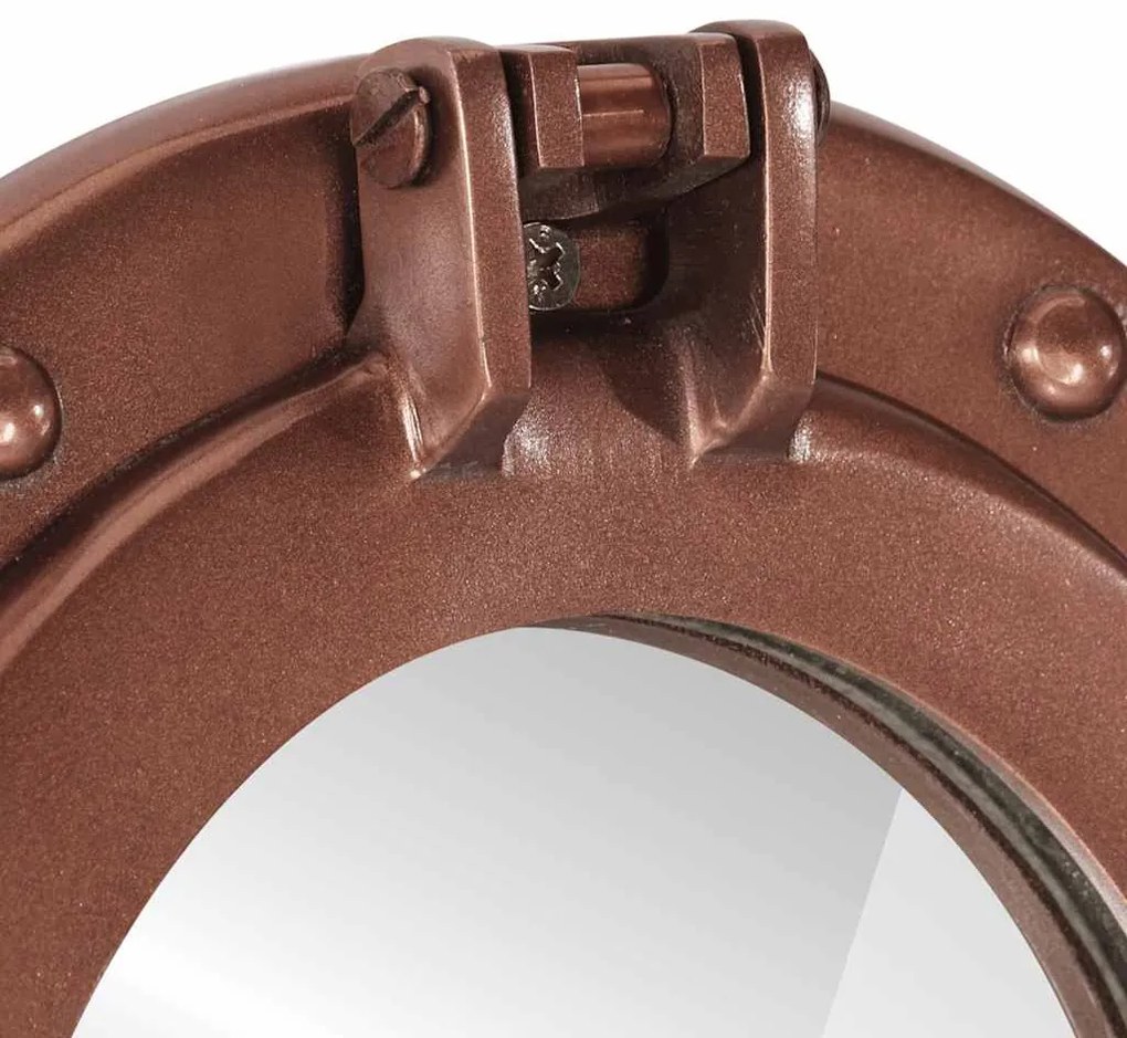 vidaXL Καθρέφτης Φινιστρίνι Τοίχου Ø30 εκ. από Αλουμίνιο και Γυαλί