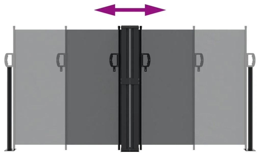 vidaXL Σκίαστρο Πλαϊνό Συρόμενο Μαύρο 120 x 600 εκ.