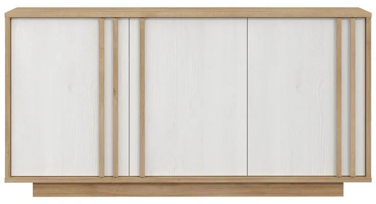 Μπουφές Chesto μελαμίνη σε λευκή και oak απόχρωση 169.2x42x87εκ 169.2x42x86.9 εκ.
