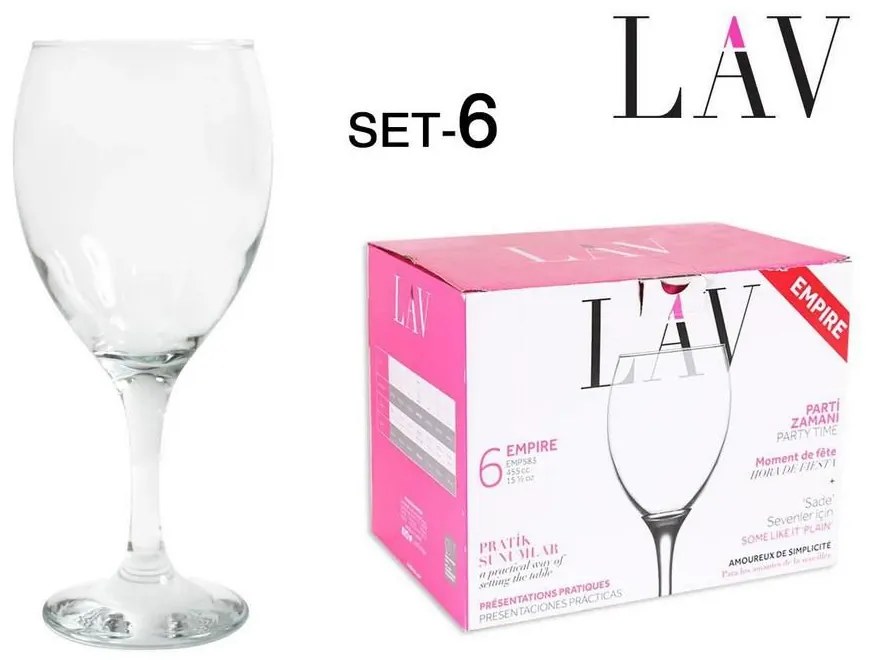 Σετ 6τεμ. ΠΟΤΗΡΙΑ ΚΟΛΟΝΑΤΑ ΝΕΡΟΥ EMPIRE 455ml - LAV