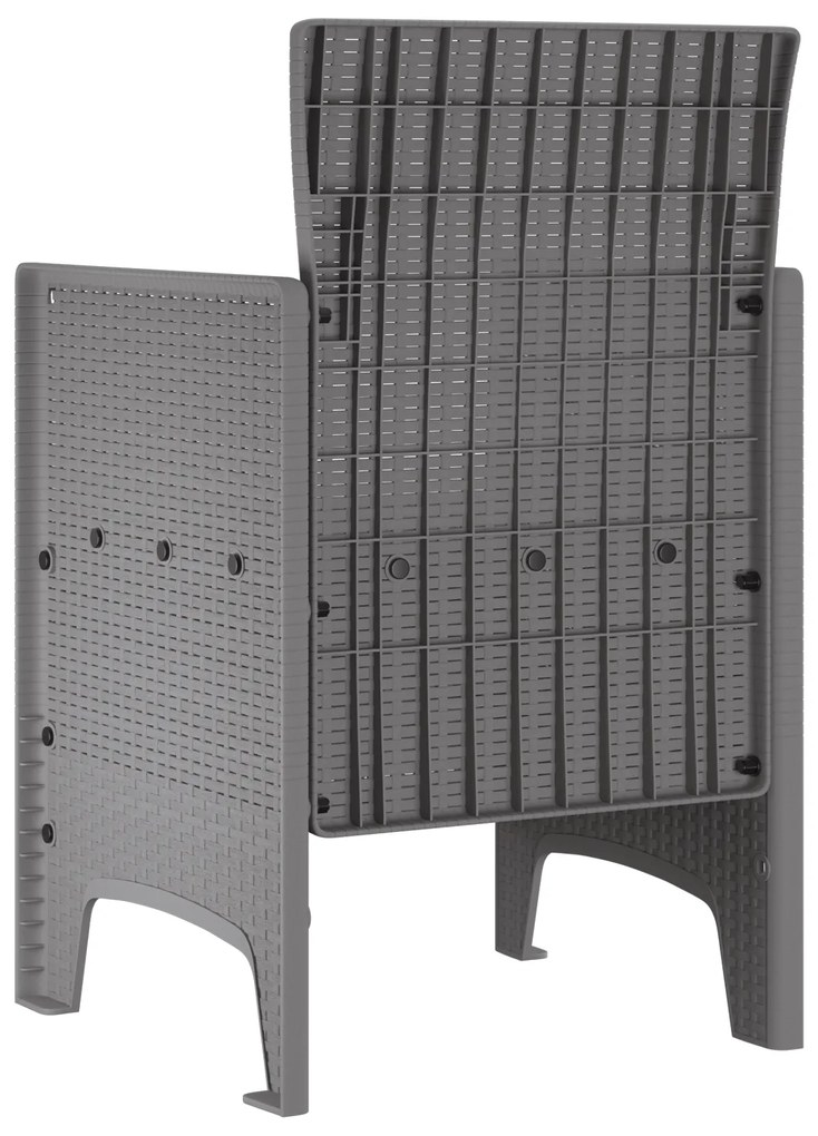 vidaXL Καρέκλα Κήπου 4 pcs Ανοιχτό γκρι 53 x 49 x 85 εκ. PP