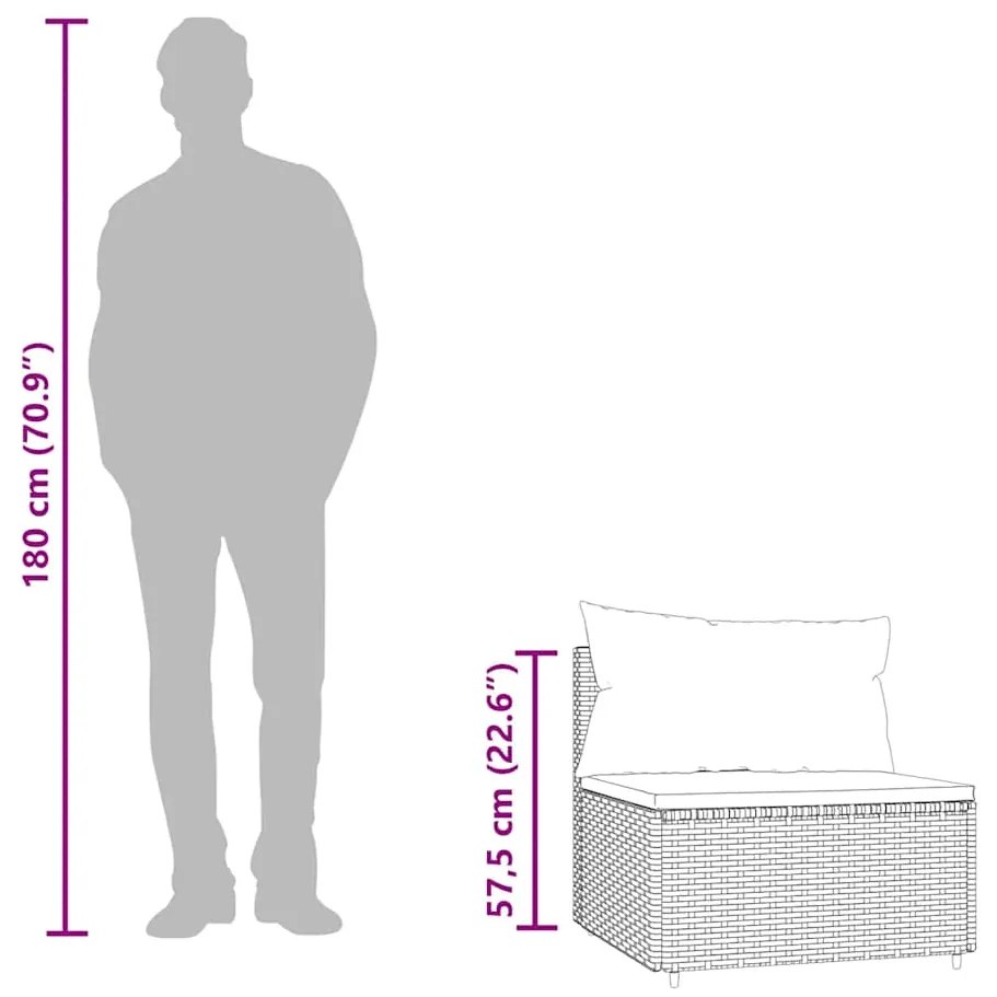 Καναπέδες Κήπου Μεσαίοι με Μαξιλάρια 2 τεμ. Καφέ Συνθ. Ρατάν 319754
