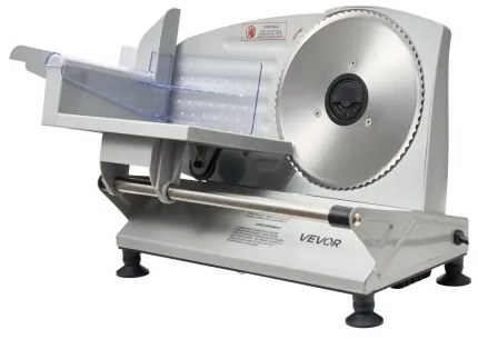 VEVOR Meat Slicer, 150W Electric Deli Slicer Machine with 170 mm Sharp Blade, Home Meat-Slicer with 65-90 RPM Slicing Speed, 0-15 mm Adjustable Thickness, for Frozen Meat, Ham, Baguett &amp; Prime Steak