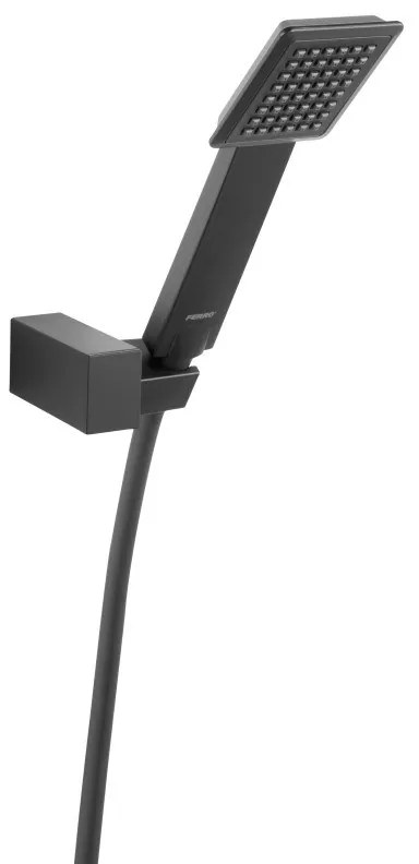 Ferro Sinus Βlack Τηλέφωνο Ντους Με Βάση Στήριξης Μαύρη ABS plastic