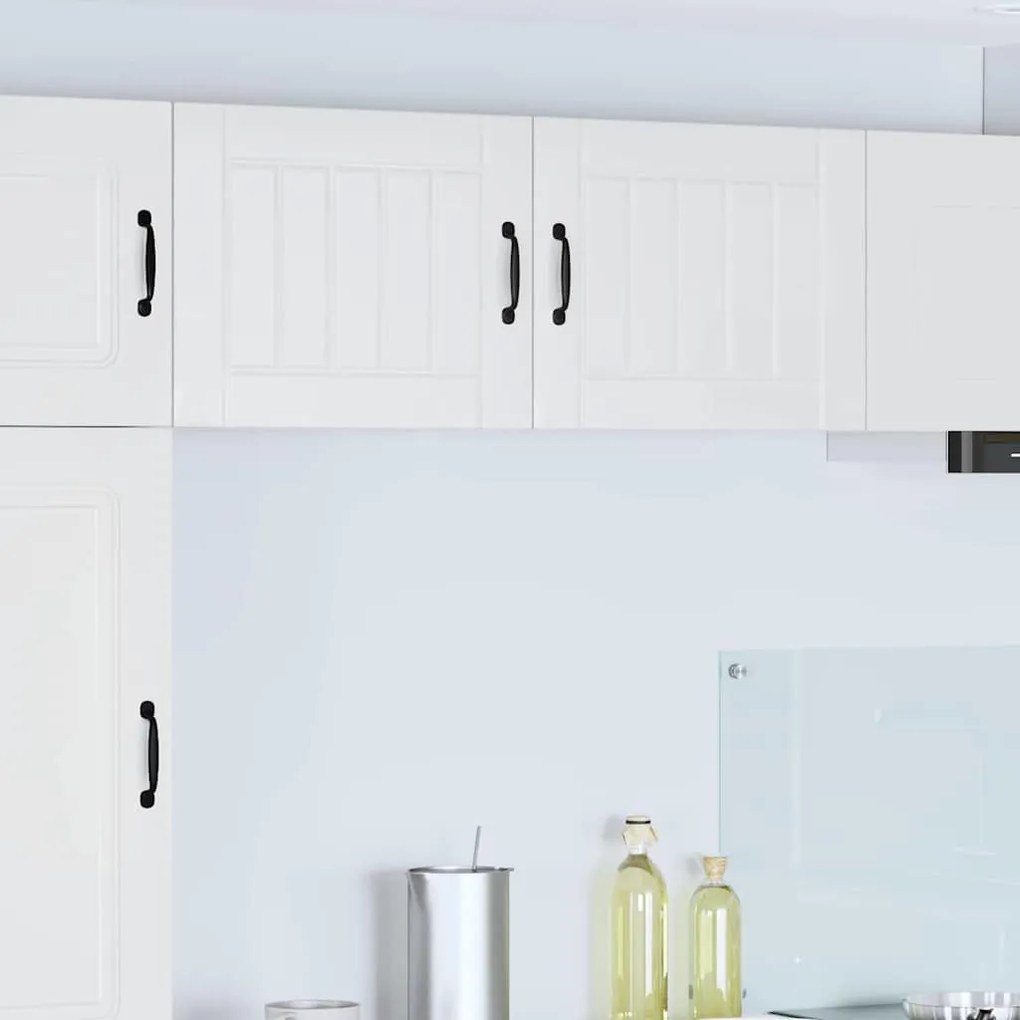 vidaXL Κρεμαστό ντουλάπι κουζίνας με ράφι 2 pcs Υψηλής γυαλάδας λευκό