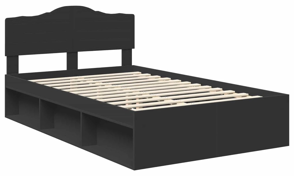 vidaXL Σκελετός Κρεβατιού Μαύρο 120 x 200 cm Στερεά ξυλεία πεύκου