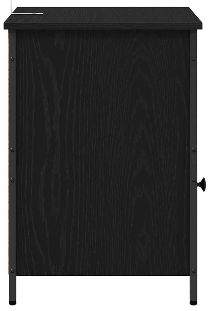 vidaXL Κομοδίνο Μαύρη Οξυά 40 x 42 x 60 εκ. Επεξεργασμένο ξύλο