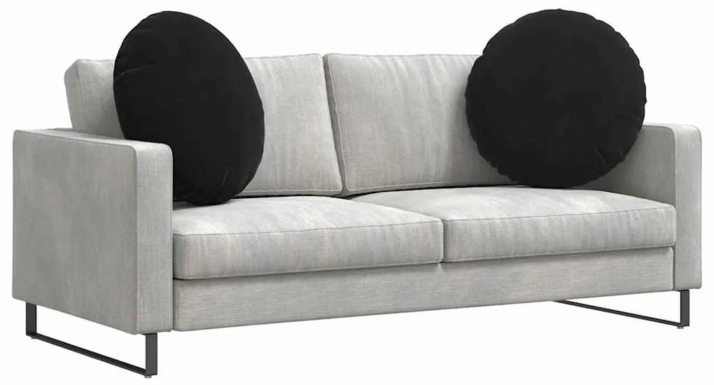 vidaXL Μαξιλάρια καθισμάτων 2 pcs Μαύρο Ø 40 x 13 εκ. Βελούδο