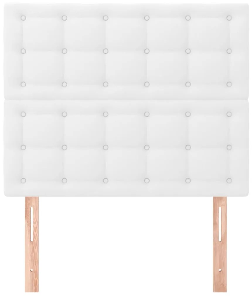 vidaXL Κεφαλάρι Κρεβατιού Λευκό 100x5x118/128 εκ. από Συνθετικό Δέρμα