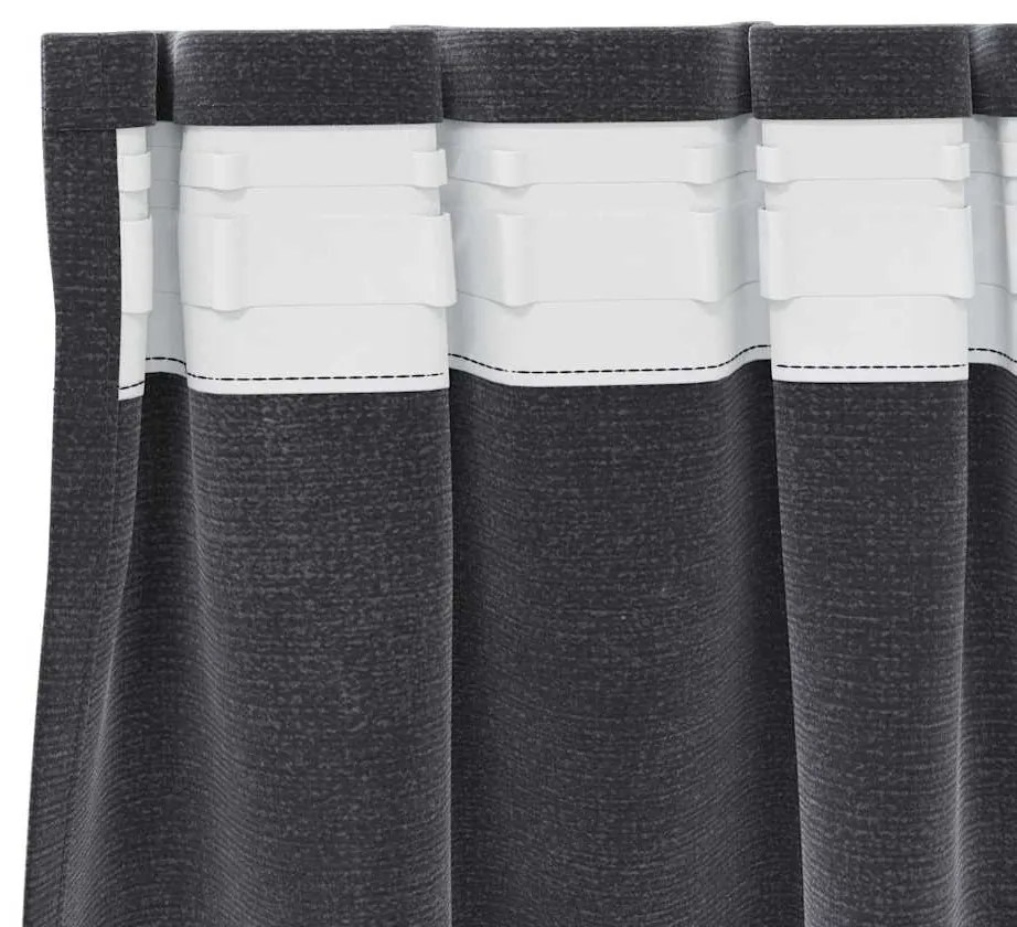 vidaXL Κουρτίνες με κουρτίνες 2 pcs Σκούρο γκρι 140 x 140 cm Βελούδο