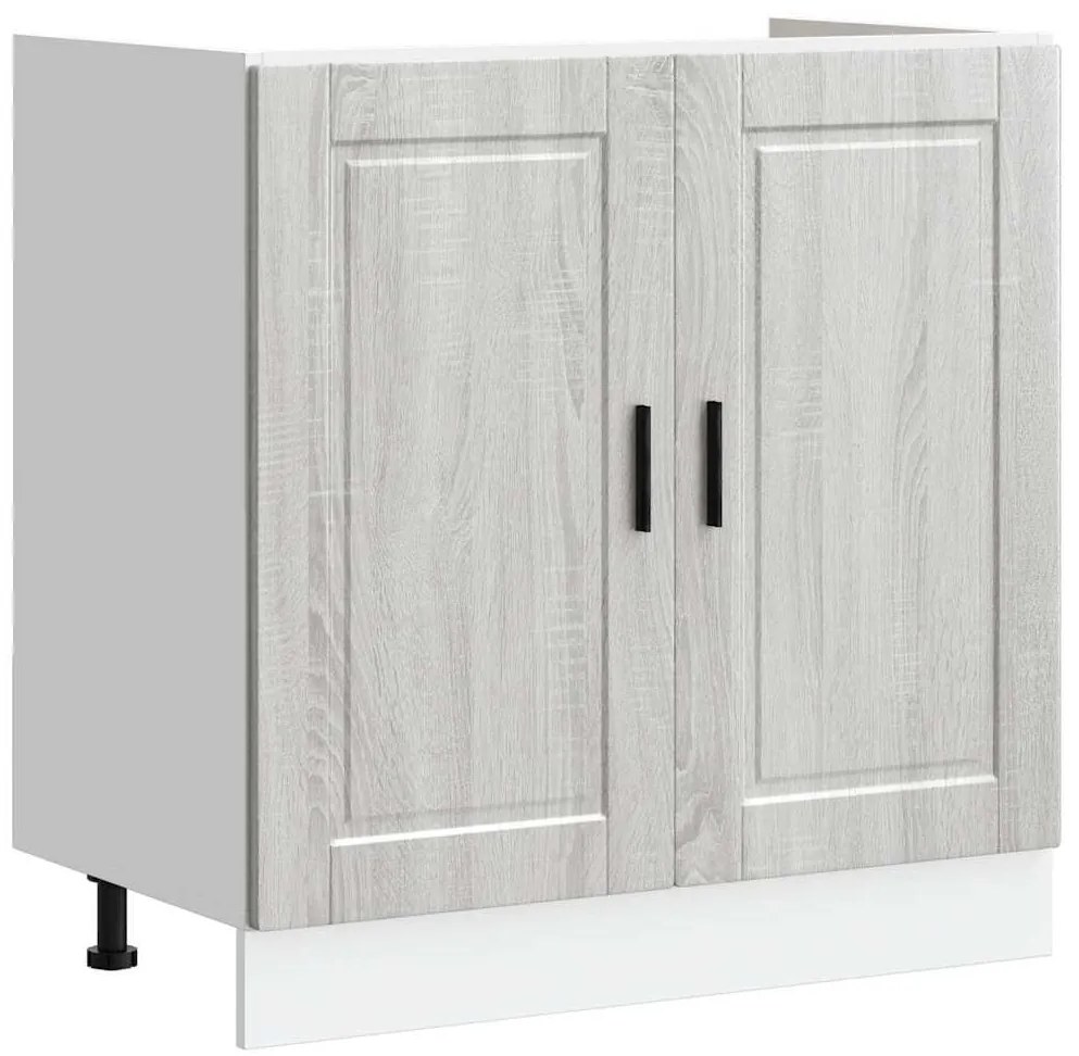 vidaXL Βάση νιπτήρα 2 pcs Γκρι 80 x 46 x 84.5 εκ. Επεξεργασμένο ξύλο