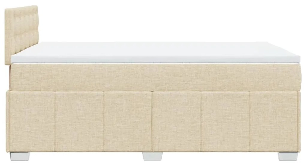 vidaXL Κρεβάτι Boxspring με Στρώμα Κρεμ 120x190 εκ. Υφασμάτινο