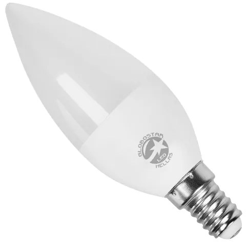 GloboStar® 77456 Λάμπα LED E14 Κεράκι C37 6W 230V 590lm 260° Ψυχρό Λευκό 6000k Dimmable