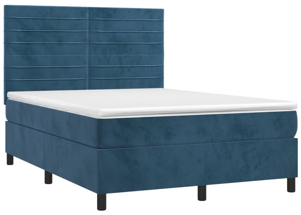 ΚΡΕΒΑΤΙ BOXSPRING ΜΕ ΣΤΡΩΜΑ ΣΚΟΥΡΟ ΜΠΛΕ 140X190 ΕΚ. ΒΕΛΟΥΔΙΝΟ 3143083