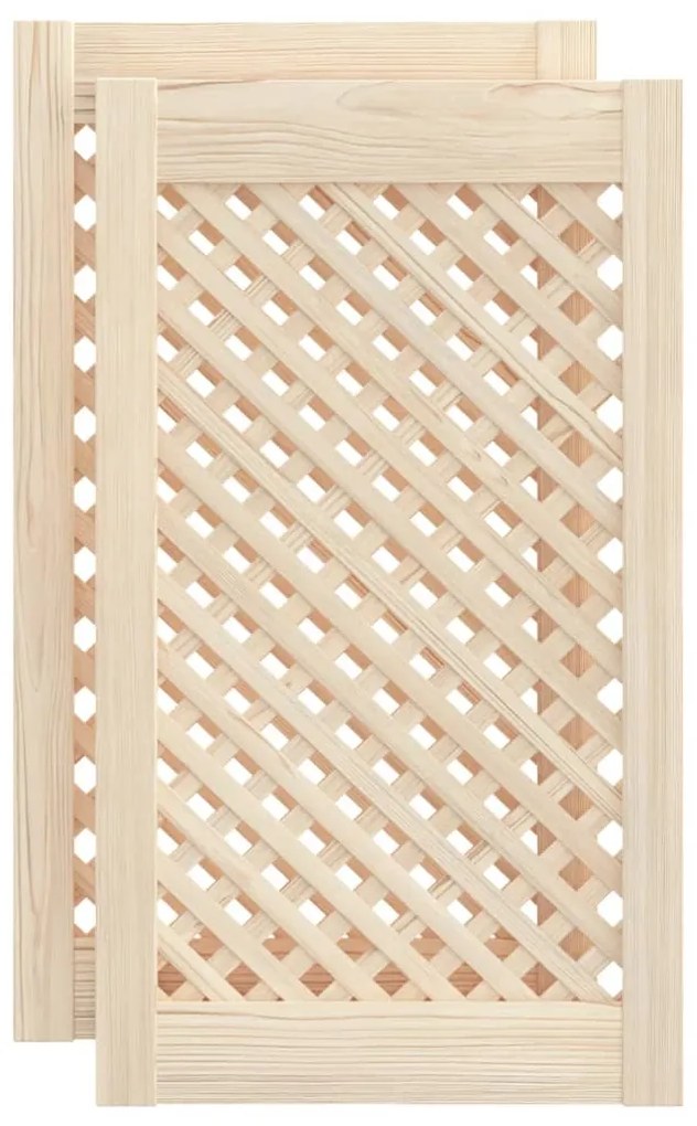 vidaXL Πορτάκια με Πλέγμα 2 Τεμ. 39,5x69 εκ. από Μασίφ Ξύλο Πεύκου