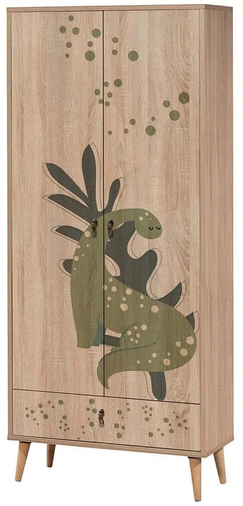 Ντουλάπα Παιδική Δίφυλλη City Gradrop Dino 863SPH4251 80x45x190cm Multi Δίφυλλη