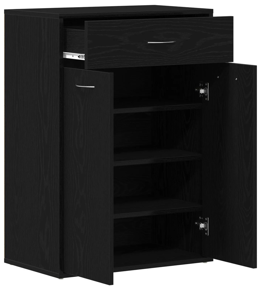 vidaXL Ντουλάπι Παπουτσιών Μαύρο Δρυς 60x35x84 εκ από Ξύλο