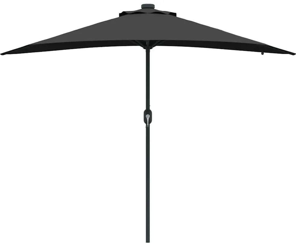 vidaXL Ομπρέλα Κήπου Μαύρο 294 x 150 x 223 εκ ύφασμα