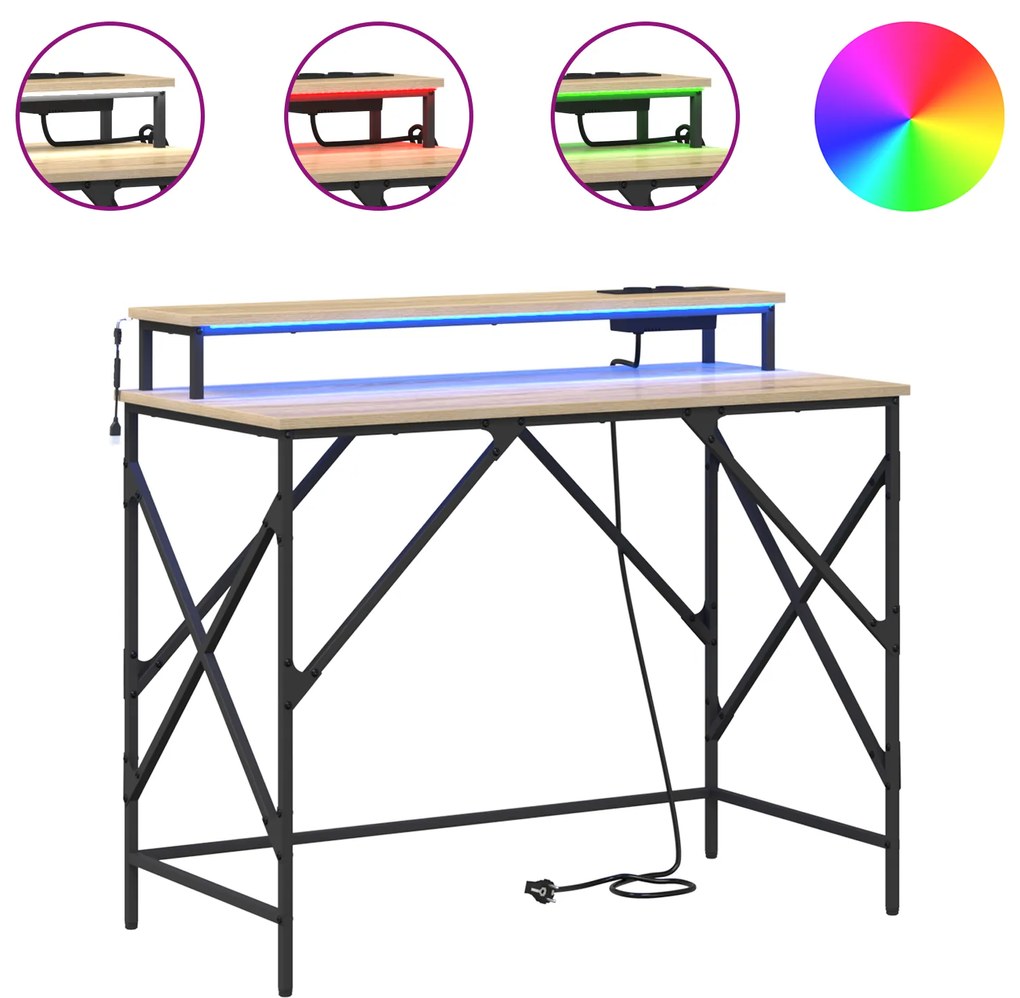 vidaXL Γραφείο Sonoma Δρυς 100 x 50 x 86.5 εκ Επεξεργασμένο ξύλο