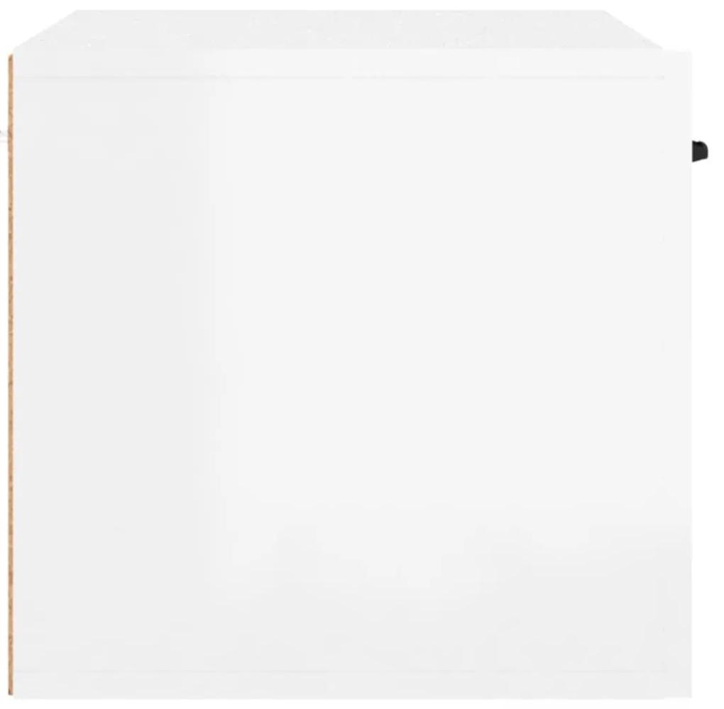 Ντουλάπι Τοίχου Γυαλιστερό Λευκό 80x35x36,5 εκ. Επεξεργ. Ξύλο - Λευκό