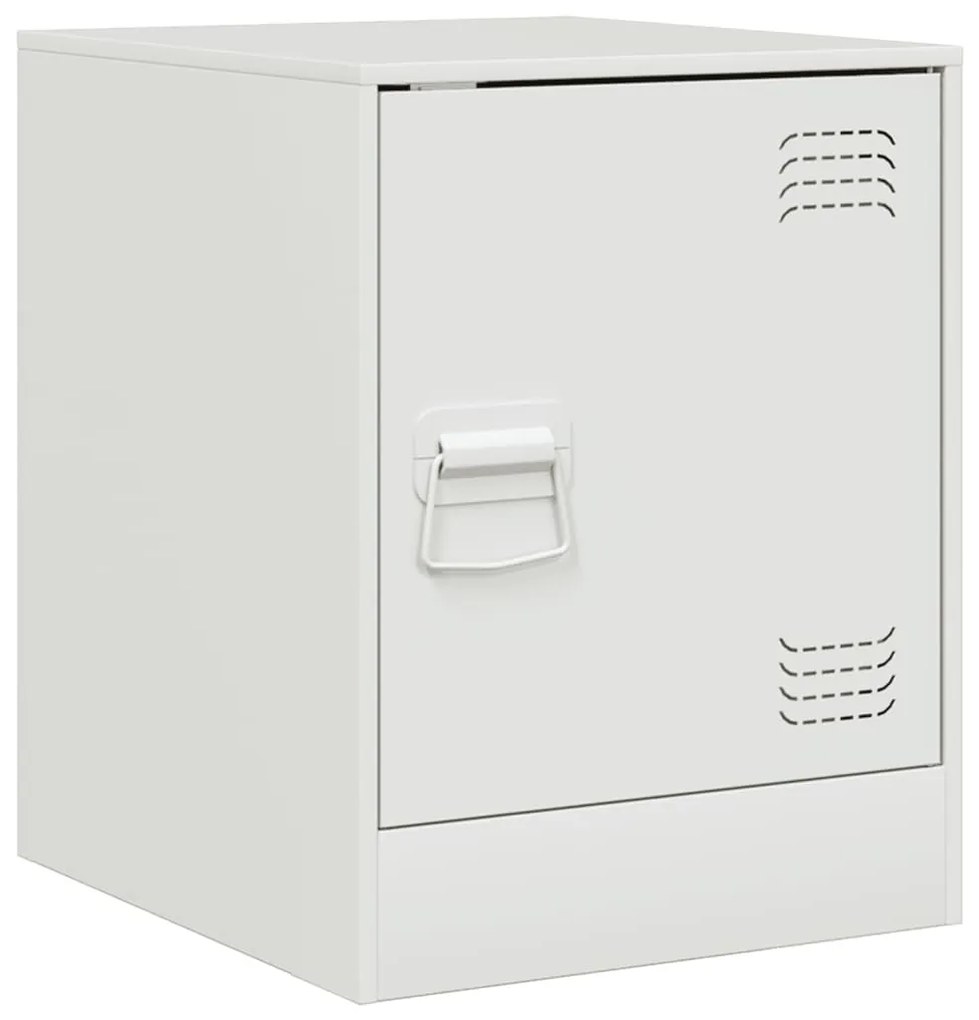 vidaXL Κομοδίνα 2 τεμ. Λευκό 34,5 x 39 x 44 εκ. από Χάλυβα