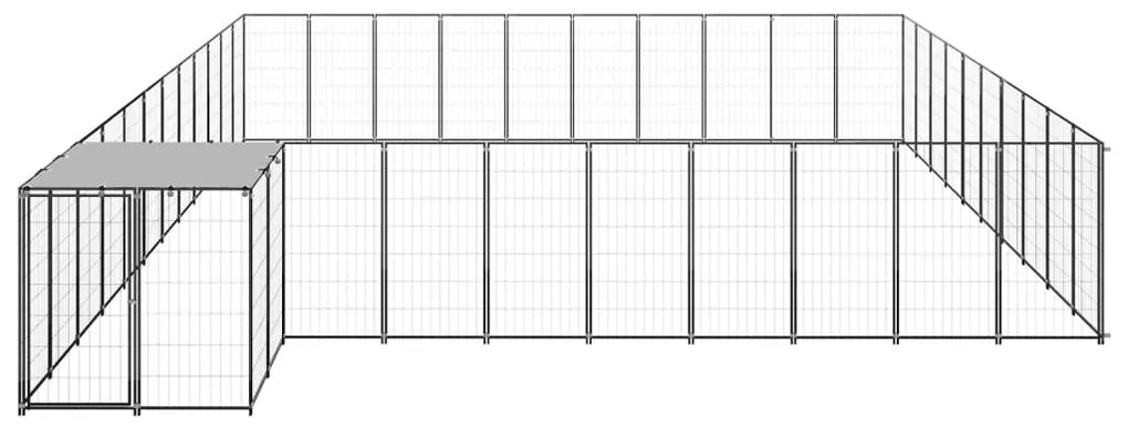 vidaXL Σπιτάκι Σκύλου Μαύρο 31,46 μ² Ατσάλινο