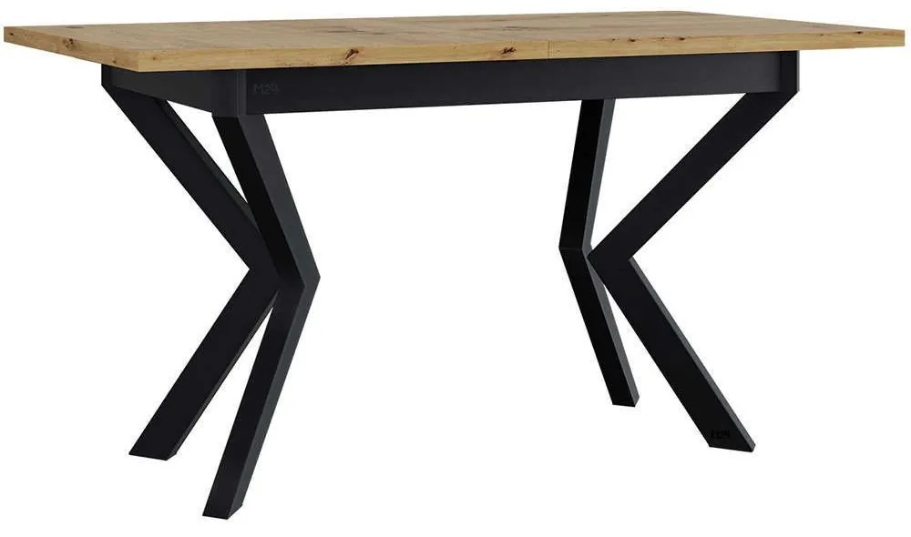 Τραπέζι Επεκτεινόμενο Ikonic II 162704499 140/180x80x79cm Natural-Black Μέταλλο,Ξύλο