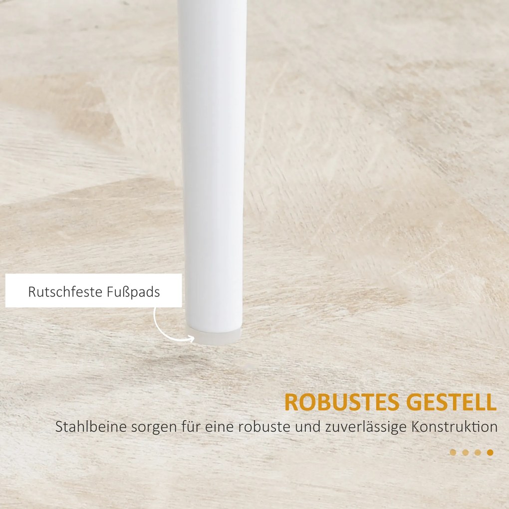 HOMCOM Σετ 4 καρεκλών, καρέκλες τραπεζαρίας, καρέκλες κουζίνας, 41 cm x 50 cm x 97 cm, Λευκό