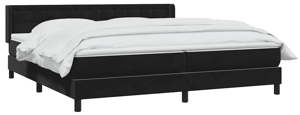 vidaXL Κρεβάτι Boxspring με Στρώμα Μαύρο 200x210 εκ. Βελούδινο