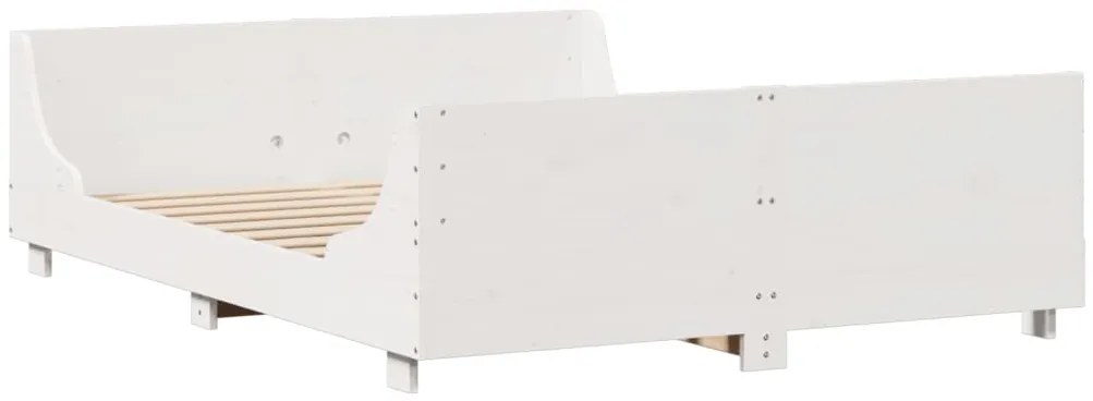 vidaXL Σκελετός Κρεβ. Χωρίς Στρώμα Λευκό 120x200 εκ Μασίφ Πεύκο