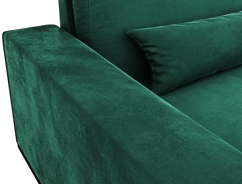 Γωνιακός Καναπές Seattle K100, Πράσινο, 280x153x85cm, Πόδια: Ξύλο, Ξύλο: Πεύκο | Epipla1.gr