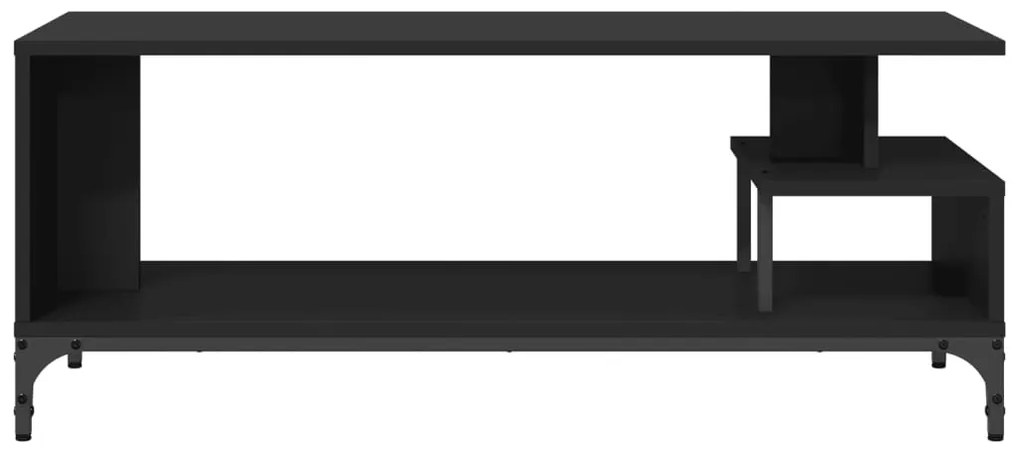 vidaXL Έπιπλο TV Μαύρο 102x40x41εκ Επ Ξύλο/Ατσάλι Ηλ Βαφή Πούδρα