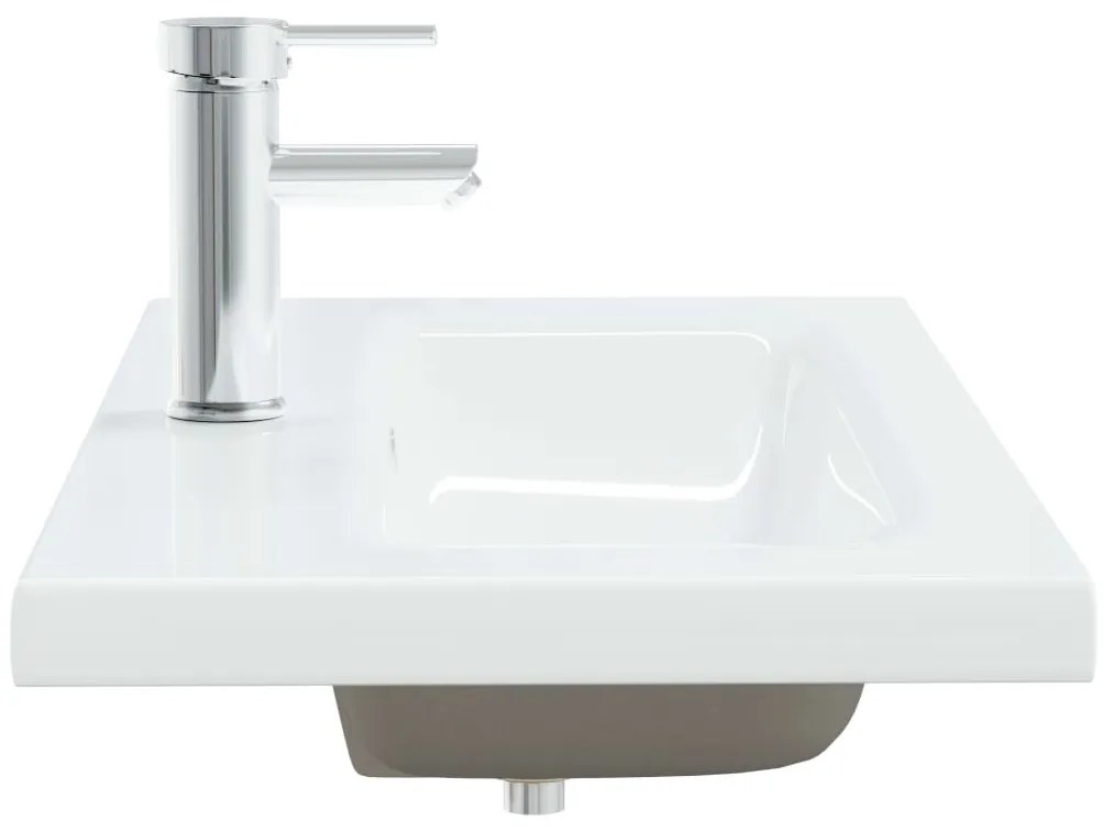 vidaXL Νιπτήρας Ένθετος Λευκός 81 x 39 x 18 εκ. Κεραμικός με Βρύση
